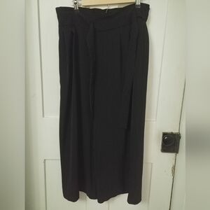 2/$25 Anne Klein Women's Polka Dot Cropped Wide Leg Trouser Black White Size Med